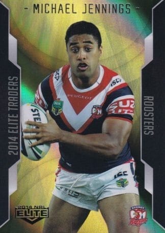 2014 NRL Elite Gold Parallel - SP121 Michael Jennings Sydney Roosters