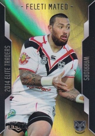 2014 NRL Elite Gold Parallel - SP131 Feleti Mateo Warriors