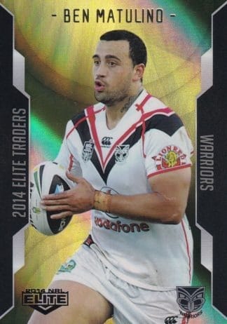 2014 NRL Elite Gold Parallel - SP132 Ben Matulino Warriors