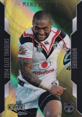 2014 NRL Elite Gold Parallel - SP135 Manu Vatuvei Warriors
