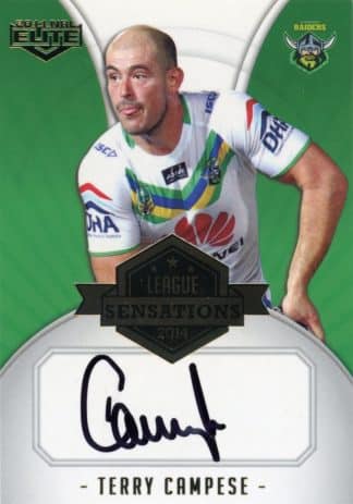 2014 NRL Elite League Sensations Signature - LS03 Terry Campese Canberra Raiders