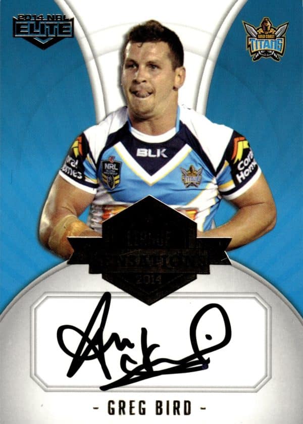 2014 NRL Elite League Sensations Signature - LS05 Greg Bird Gold Coast Titans