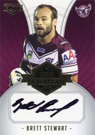 2014 NRL Elite League Sensations Signature - LS06 Brett Stewart Manly Sea Eagles