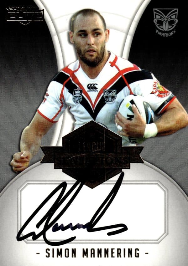 2014 NRL Elite League Sensations Signature - LS15 Simon Mannering Warriors