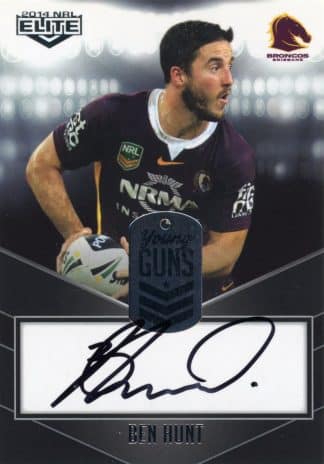 2014 NRL Elite Young Guns Signature - YG01 Ben Hunt Brisbane Broncos