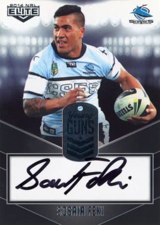 2014 NRL Elite Young Guns Signature - YG11 Sosaia Feki Cronulla Sharks