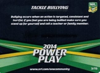 2014 NRL Power Play One Community Card - Card 03 Nathan Hindmarsh Tackle Bullying