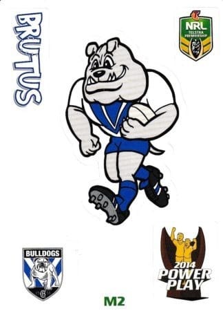 2014 NRL Power Play Mascot Jigsaw Stickers - M02 Brutus Canterbury Bulldogs