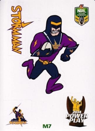 2014 NRL Power Play Mascot Jigsaw Stickers - M07 Stormman Melbourne Storm
