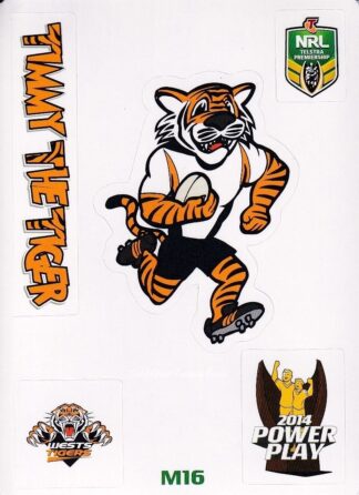 2014 NRL Power Play Mascot Jigsaw Stickers - M16 Timmy Wests Tigers