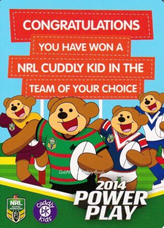 2014 NRL Power Play Beanie Kids Redemption Card