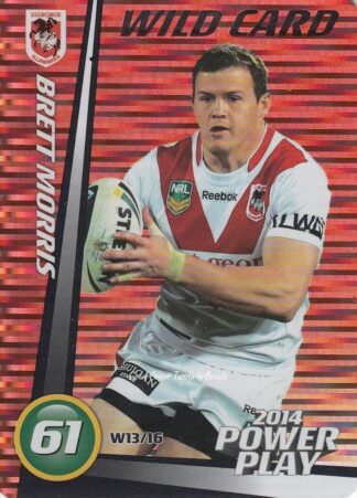 2014 NRL Power Play Wild Cards - W13 Brett Morris St George Dragons