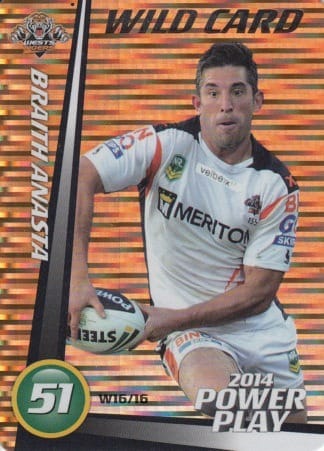 2014 NRL Power Play Wild Cards - W16 Braith Anasta Wests Tigers