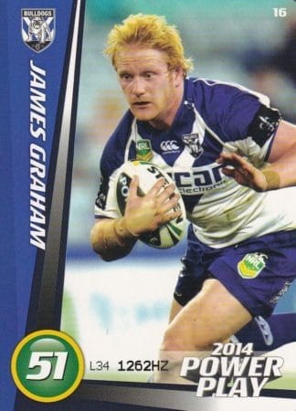 2014 NRL Power Play Common Card - Base 016 James Graham Canterbury Bulldogs