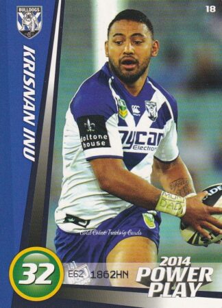 2014 NRL Power Play Common Card - Base 018 Krisnan Inu Canterbury Bulldogs