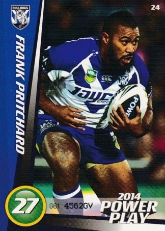 2014 NRL Power Play Common Card - Base 024 Frank Pritchard Canterbury Bulldogs