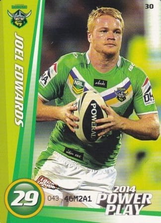 2014 NRL Power Play Common Card - Base 030 Joel Edwards Canberra Raiders