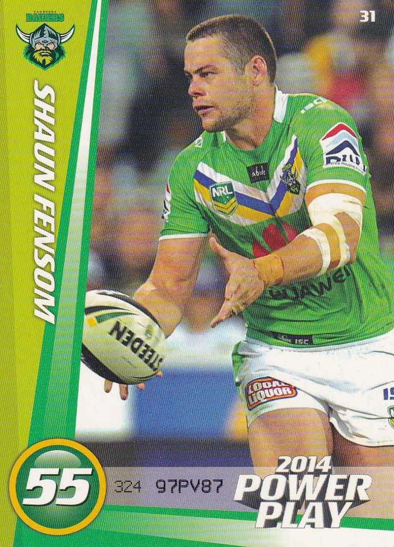 2014 NRL Power Play Common Card - Base 031 Shaun Fensom Canberra Raiders