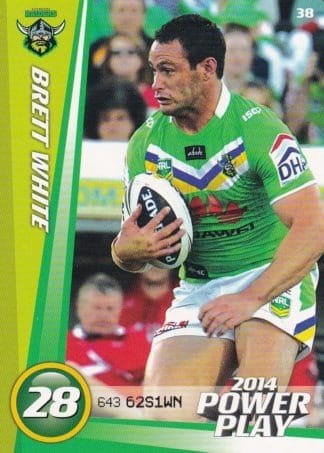 2014 NRL Power Play Common Card - Base 038 Brett White Canberra Raiders