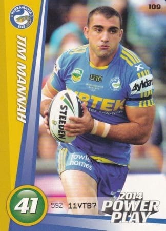 2014 NRL Power Play Common Card - Base 109 Tim Mannah Parramatta Eels