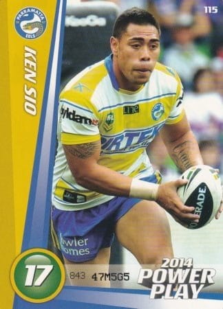 2014 NRL Power Play Common Card - Base 115 Ken Sio Parramatta Eels