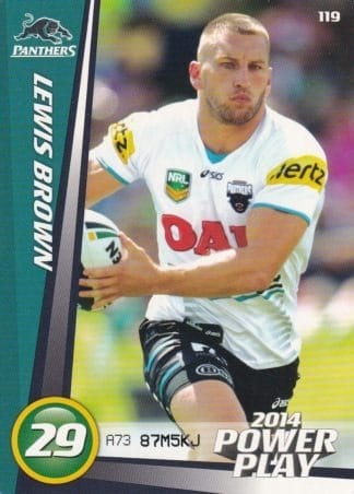 2014 NRL Power Play Common Card - Base 119 Lewis Brown Penrith Panthers