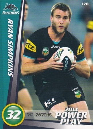 2014 NRL Power Play Common Card - Base 128 Ryan Simpkins Penrith Panthers