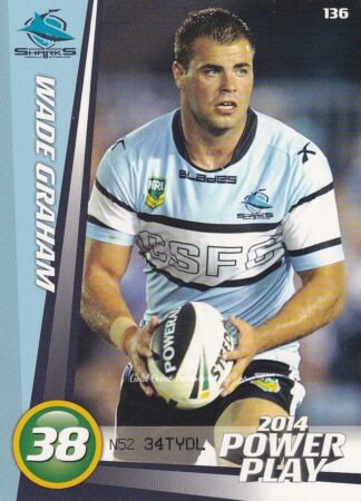 2014 NRL Power Play Common Card - Base 136 Wade Graham Cronulla Sharks