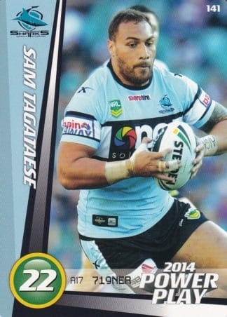2014 NRL Power Play Common Card - Base 141 Sam Tagataese Cronulla Sharks
