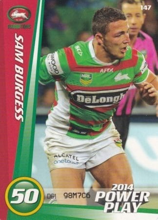 2014 NRL Power Play Common Card - Base 147 Sam Burgess Souths Sydney Rabbitohs