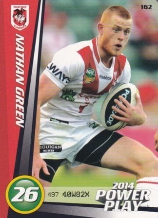 2014 NRL Power Play Common Card - Base 162 Nathan Green St George Dragons