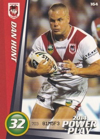 2014 NRL Power Play Common Card - Base 164 Dan Hunt St George Dragons