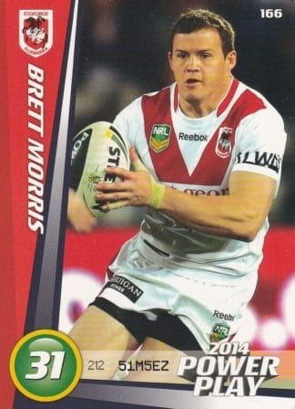 2014 NRL Power Play Common Card - Base 166 Brett Morris St George Dragons