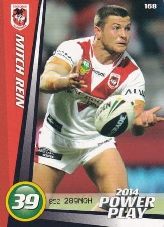 2014 NRL Power Play Common Card - Base 168 Mitch Rein St George Dragons