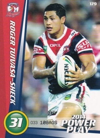 2014 NRL Power Play Common Card - Base 179 Roger Tuivasa-Sheck Sydney Roosters
