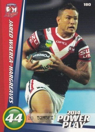 2014 NRL Power Play Common Card - Base 180 Jared Waerea-Hargreaves Sydney Roosters