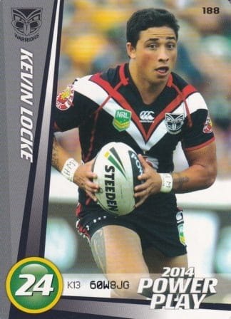 2014 NRL Power Play Common Card - Base 188 Kevin Locke Warriors