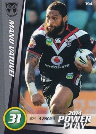 2014 NRL Power Play Common Card - Base 194 Manu Vatuvei Warriors