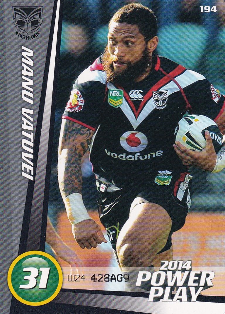 2014 NRL Power Play Common Card - Base 194 Manu Vatuvei Warriors