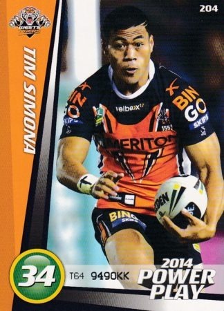 2014 NRL Power Play Common Card - Base 204 Tim Simona Wests Tigers