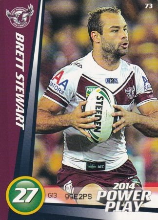 2014 NRL Power Play Common Card - Base 073 Brett Stewart Manly Sea Eagles