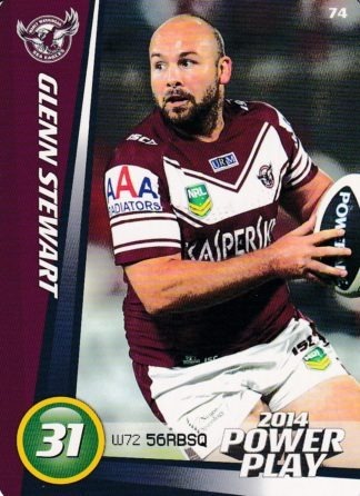 2014 NRL Power Play Common Card - Base 074 Glenn Stewart Manly Sea Eagles