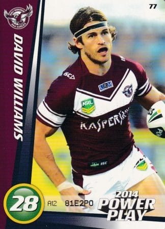 2014 NRL Power Play Common Card - Base 077 David Williams Manly Sea Eagles