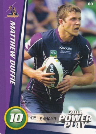 2014 NRL Power Play Common Card - Base 083 Matthew Duffie Melbourne Storm