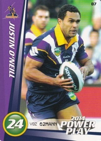 2014 NRL Power Play Common Card - Base 087 Justin O'Neill Melbourne Storm