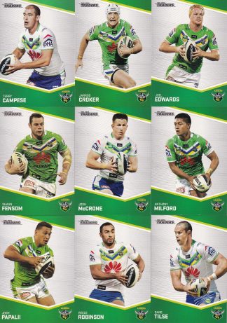2014 NRL Traders Base Team Set - Canberra Raiders