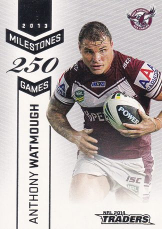 2014 NRL Traders Milestones - M06 Anthony Watmough Manly Sea Eagles