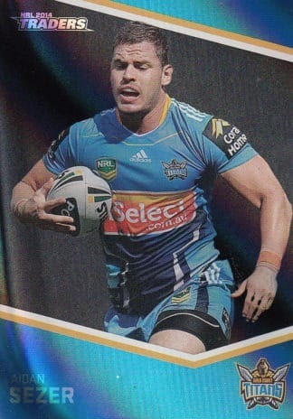 2014 NRL Traders Black Parallels - PS053 Aidan Sezer Gold Coast Titans