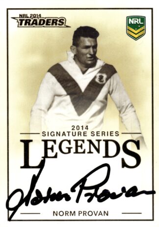 2014 NRL Traders Legends Signature Card - L4 Norm Provan St George Dragons