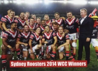 The NRL Trading Card Specialists 6 2014 World Club Challenge - Card 26 Sydney Roosters 2014 WCC Team Photo